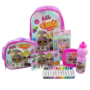 ست 25 در 1 کوله پشتی 46 سانتی مدل Promotion Items 25 in 1 - LOL Surprise - Candy B.B.S _کوله پشتی